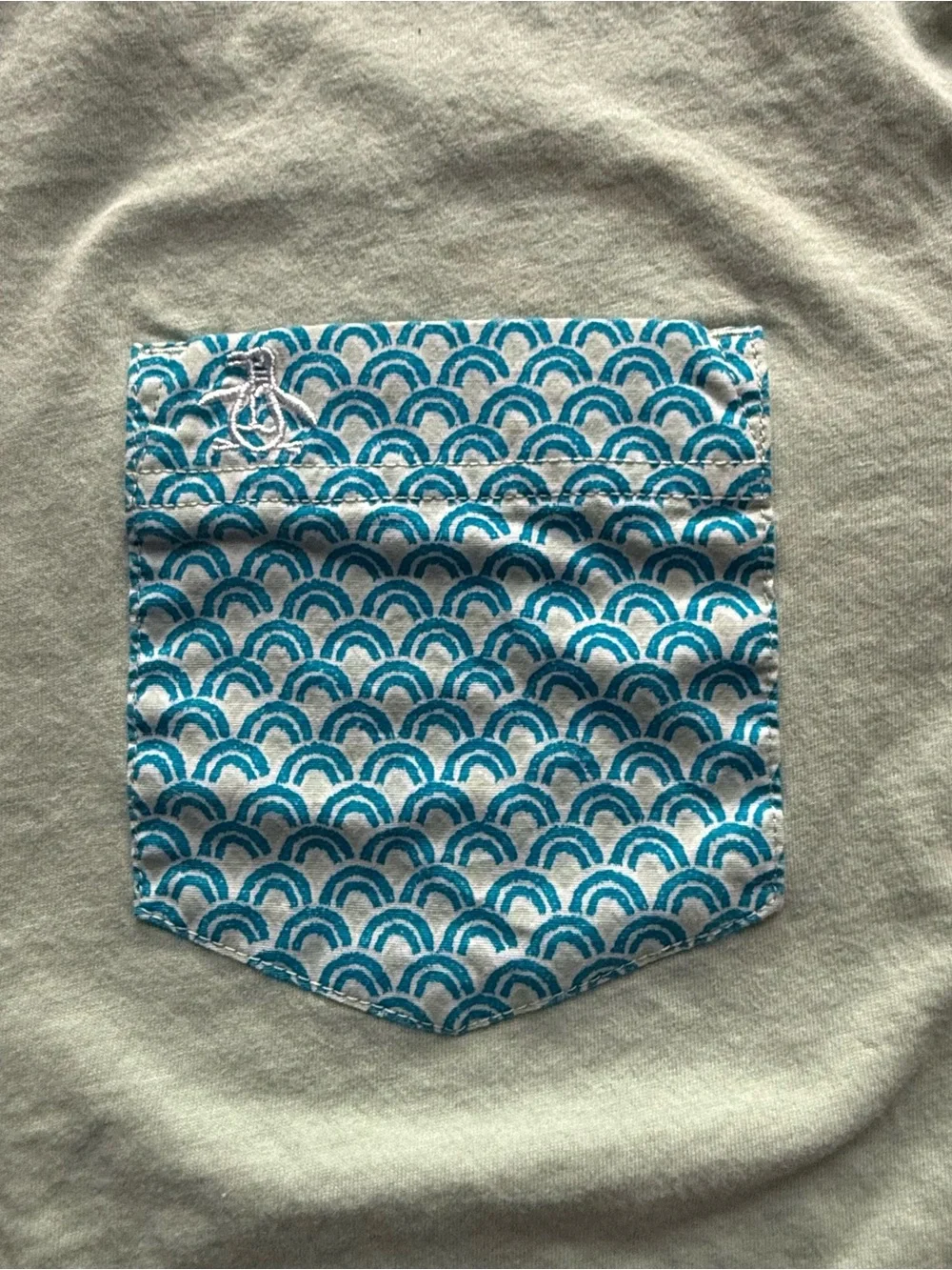 Original Penguin Kids Small Green Pocket Tee Blue Trim T-Shirt